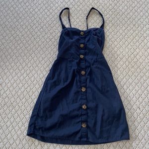 navy button up dress from abercrombie & fitch